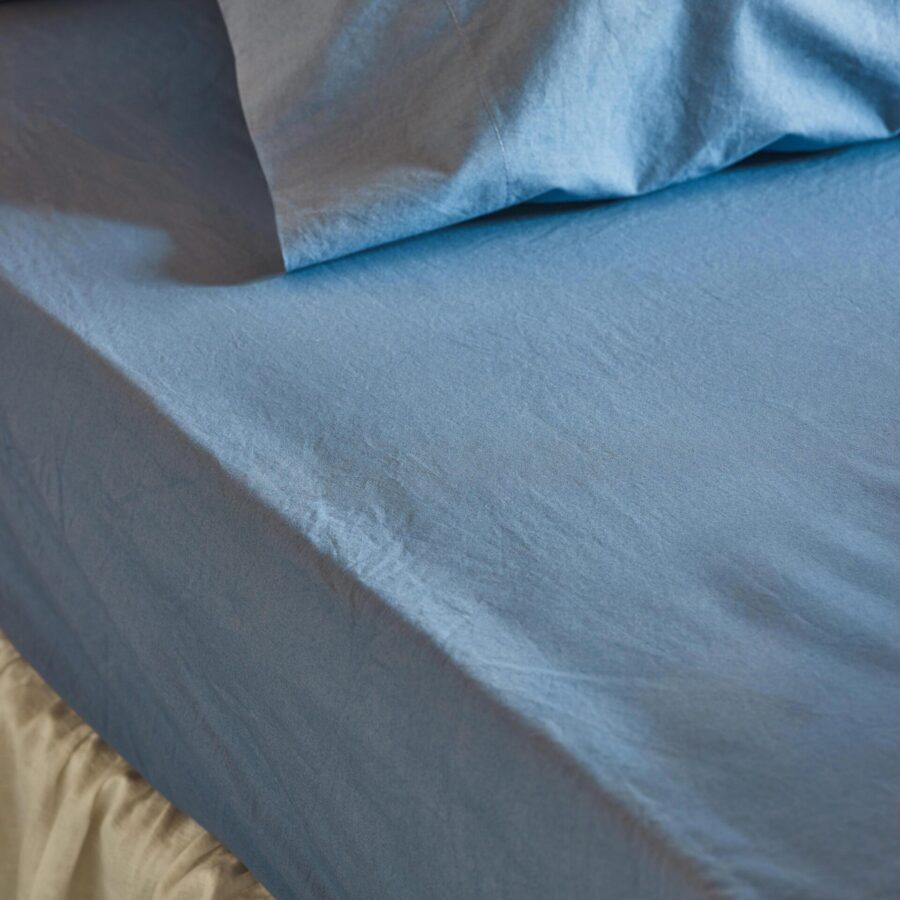 Blue Cotton Fitted Sheet Collection