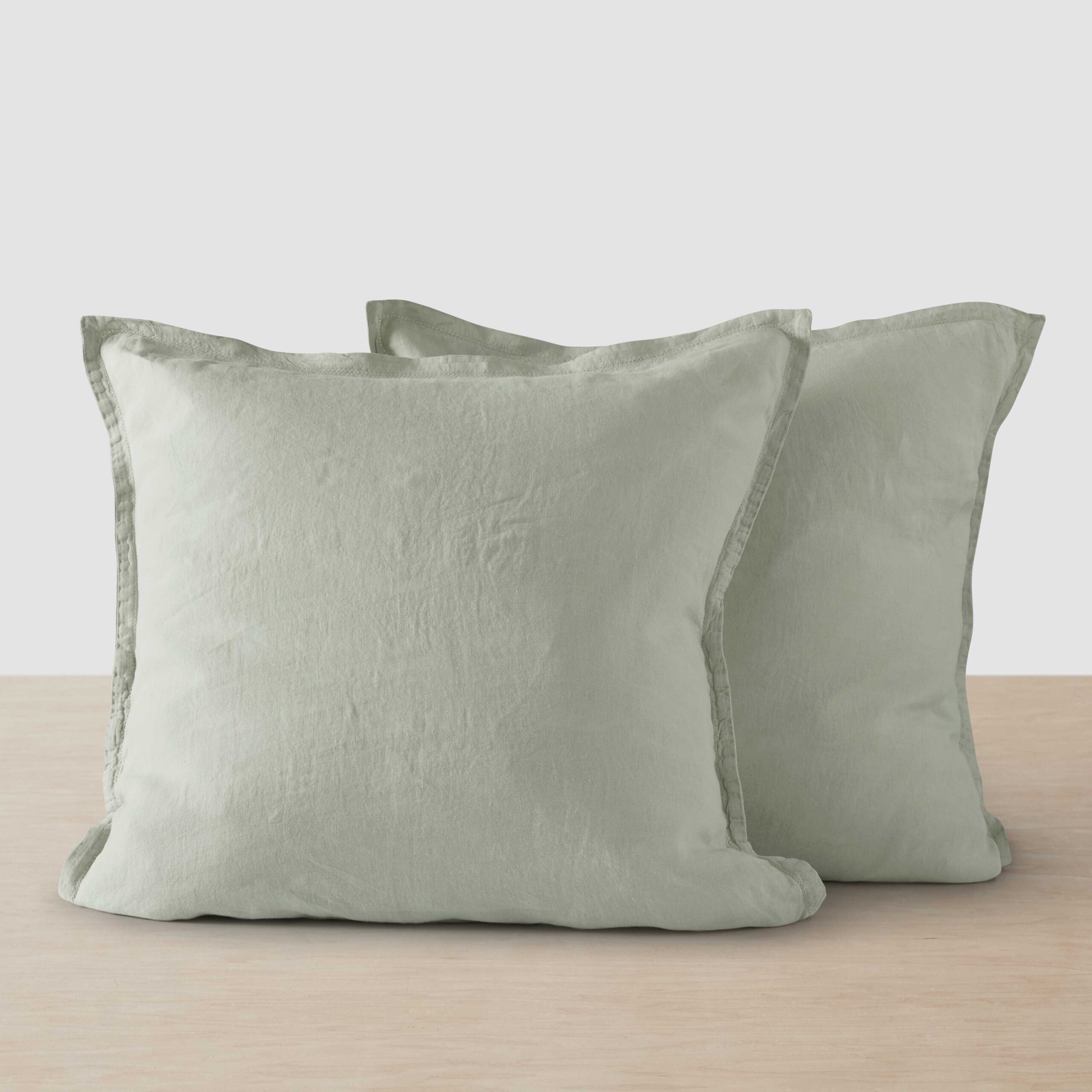 Stonewashed Linen Euro Sham Set in Green - Image 81