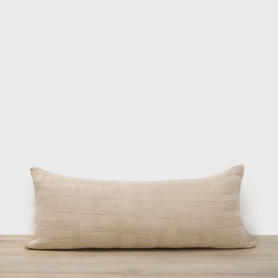 Natural Linen Lumbar Decorative Cushion Cover Style 7