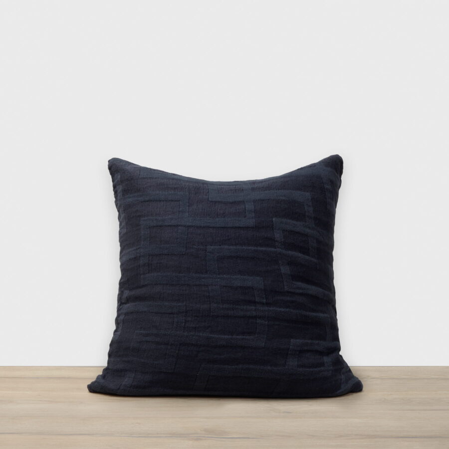 Navy Linen Euro Square Cushion Cover
