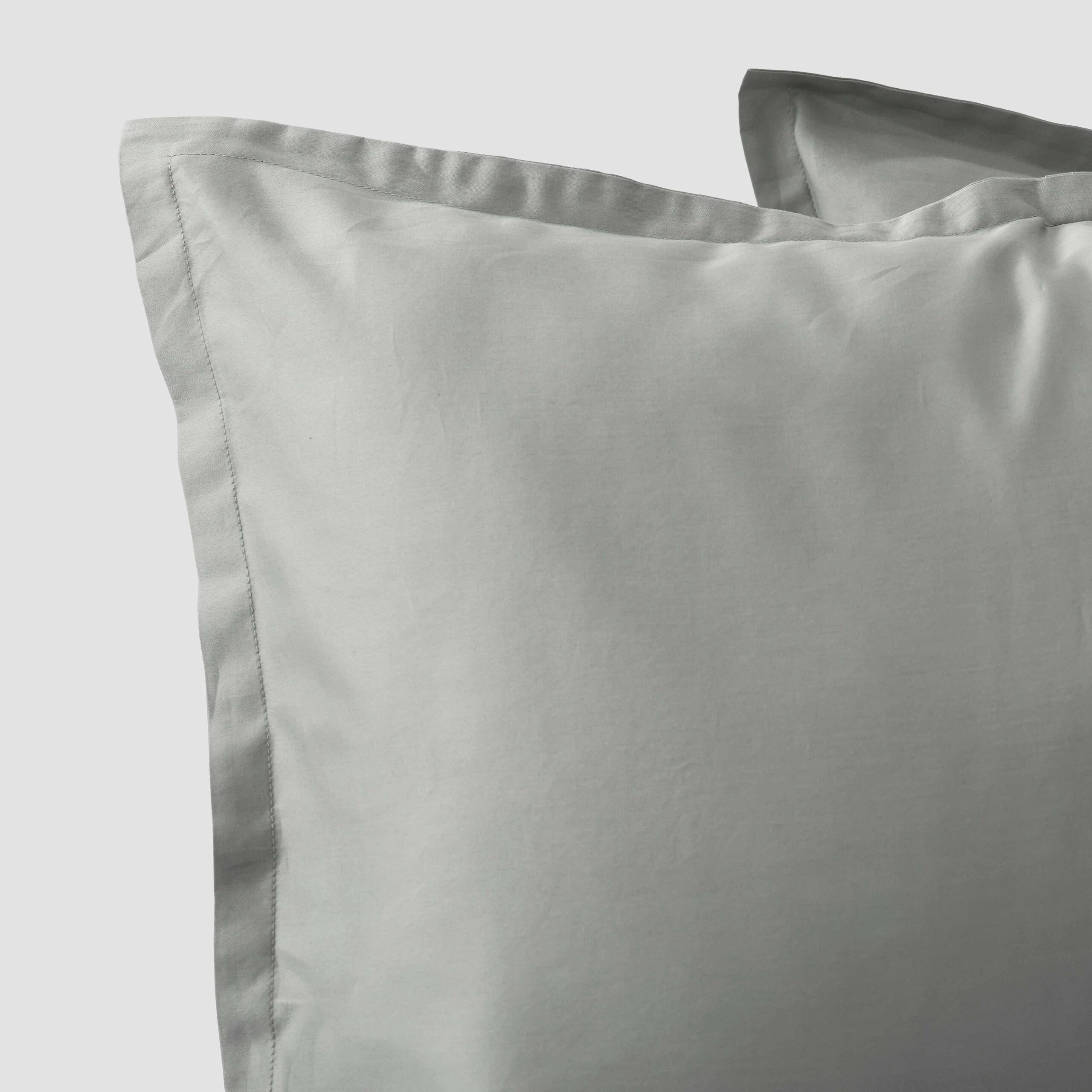 Cotton Sateen Euro Sham Set in White - Image 6