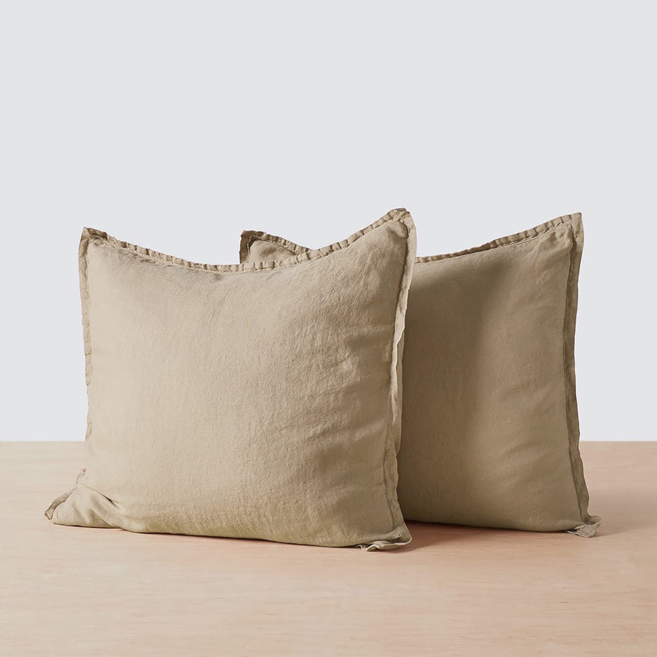 Stonewashed Linen Euro Sham Set in Green - Image 85