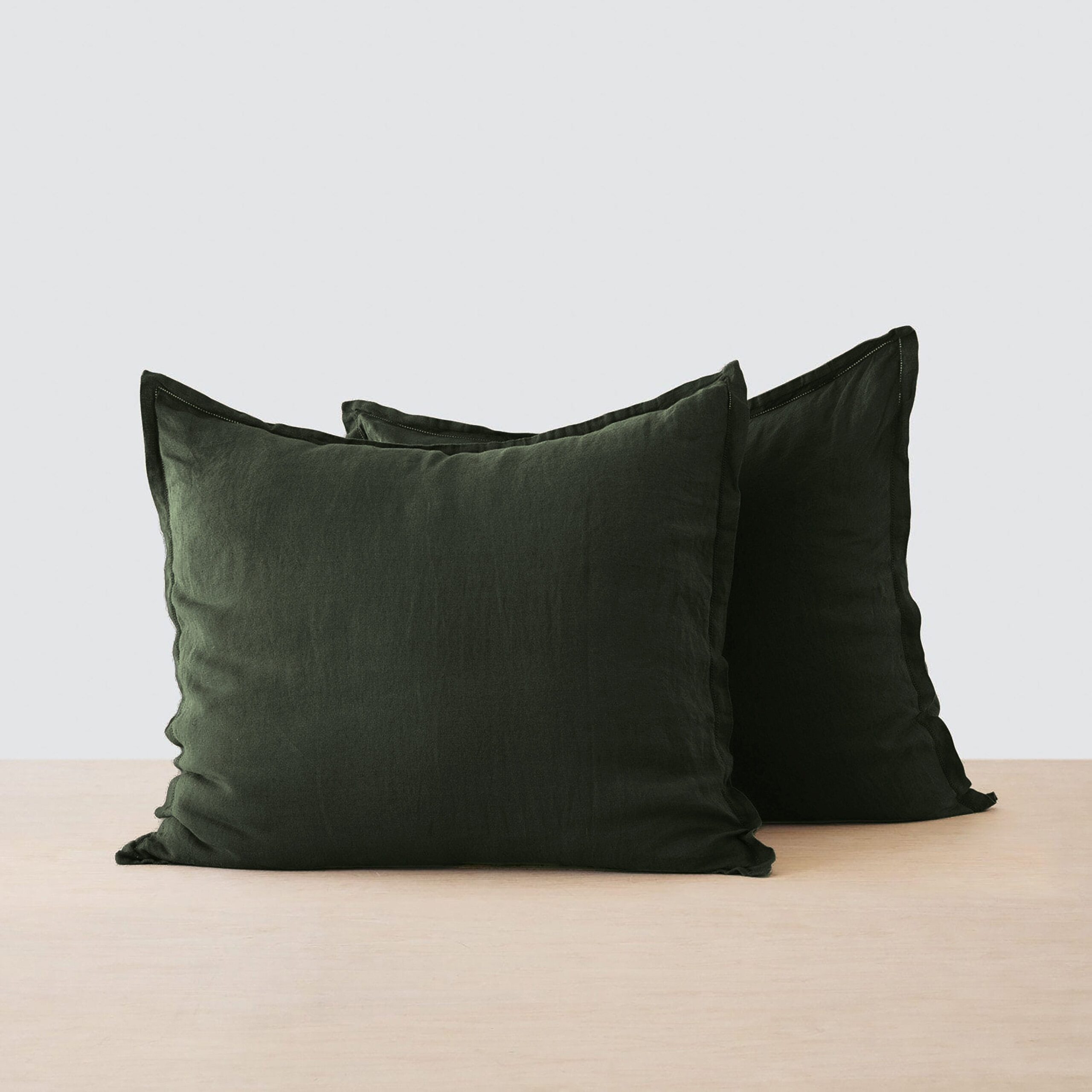 Stonewashed Linen Euro Sham Set in Green - Image 59