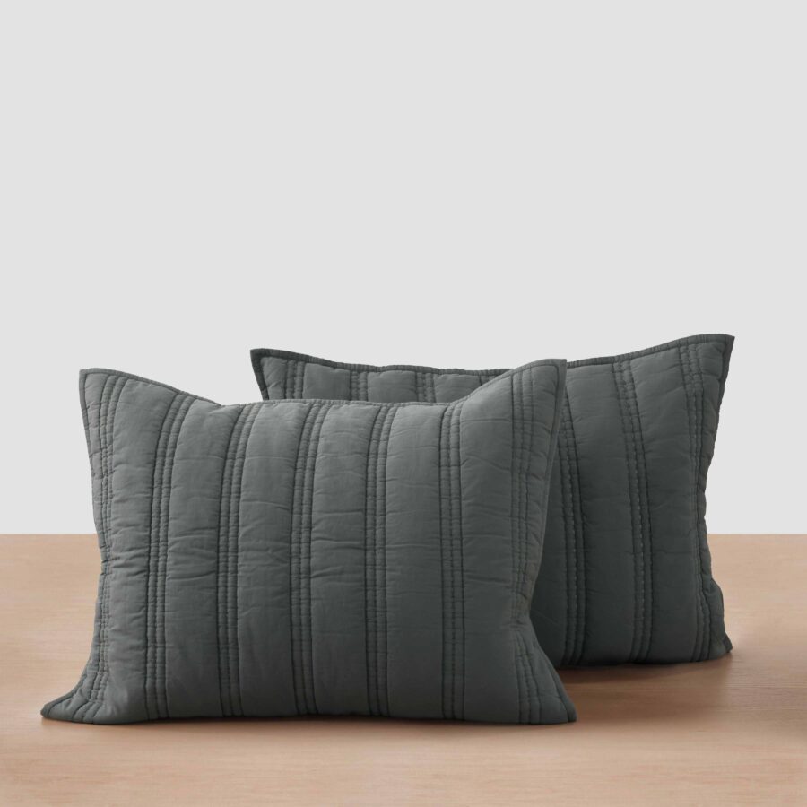 Organic Cotton Percale Sham Set in Blue